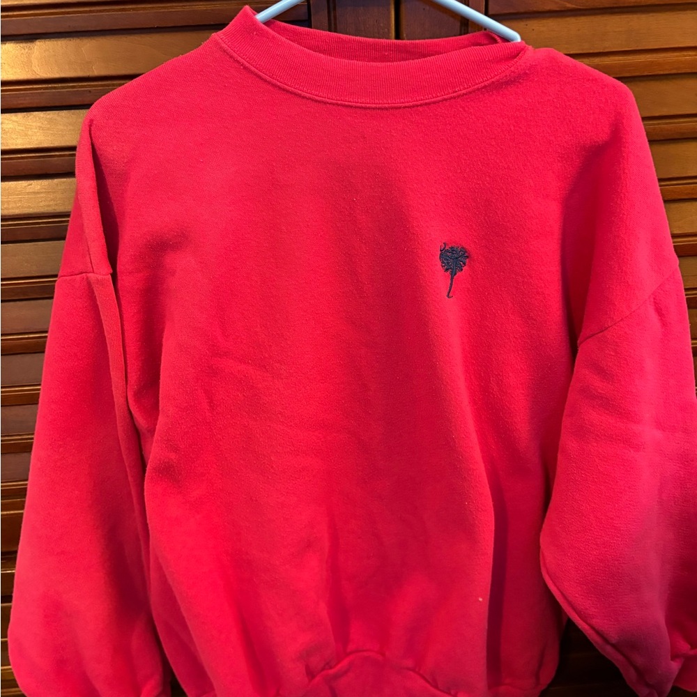 Tultex Women Bright Dark Pink Crewneck Sweatshirt with Blue Palmetto xl